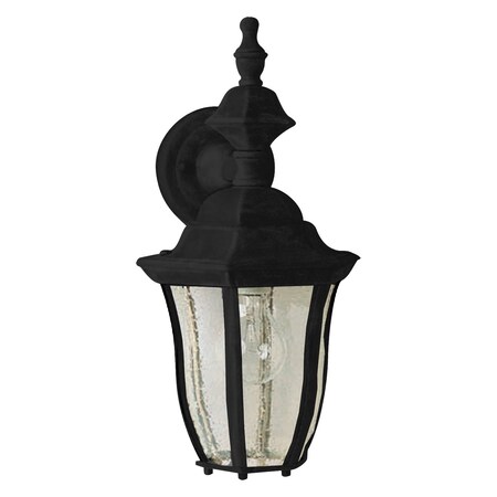Maxim One Light Black Seedy Glass Wall Lantern 1011BK